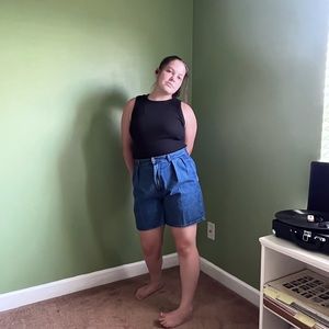 Mens Vintage Polo Country Denim Pleated shorts 33x6 Ralph Lauren